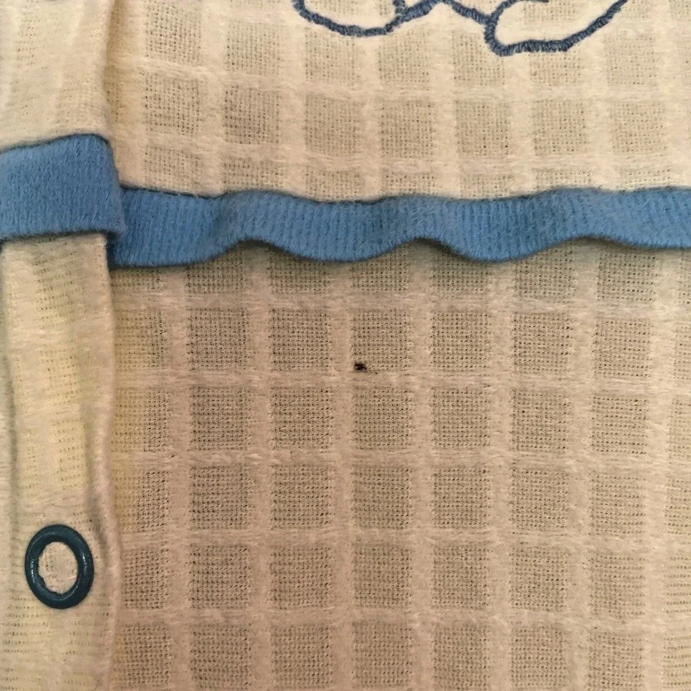 Cutler's Cuvver-Ups 80s Vintage Yellow Embroidered Puppy Sleeper Sz L‎ 14-19 lbs